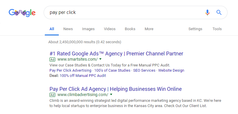 pay per click search